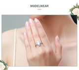 Luxury 3CT Sparkling Water Drop Shape AAAA Lab Created Diamond Silver Rings