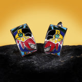 Charming Handmade Enamel Parrot AAA Zircon Diamonds Colourful Bohemia Earrings
