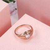 Marvelous Filled 14K Rose Gold Faith Ring Micro-wax Inlay AAA Zircon Diamond Ring - Fine Religious Jewellery