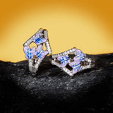Exquisite Three Blue Butterfly Handmade Enamel Ladies Charm 925 Silver Earrings