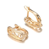 14K Gold Filled Hollow Multi Pattern Charm Loops Bohemian Glossy Earrings