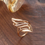 Trendy 14K Rolled Rose Gold Ethnic Style Luxury AAA Zircon Diamonds Rings for Women - Fashion Fine Jewellery
