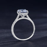 Fabulous Oval Emerald Cut Sparkling AAAA Lab Created Diamond 925 Sterling Silver Ring