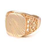 14 Karat Gold Filled Glossy Big Size Openwork Chevron Rings For Men Trendy Jewellery