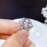 Luxury 11x11mm size Dazzling Moissanite Diamonds Solitaire Rings Silver Jewellery Engagement Wedding Rings - The Jewellery Supermarket