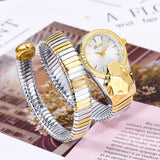 Luxury Crystal Hip Hop Unique Design Silver Gold Steel Bangle Fashion Casual Ladies Quartz Watches