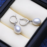 Fashion Natural Freshwater Pearl Silver Colour Drop Earrings For Women