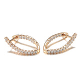 14K Gold Filled Clip Earrings Elegant Curve Long Drop Inlay AAA Zircon Diamonds Earrings