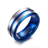 New Arrival 8mm Stylish Thin Line Style Tungsten Carbide Rings for Men - Popular Wedding Rings - The Jewellery Supermarket