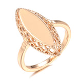 Latest Fashion Weaving Filled 14K Rose Gold Rhombus Glossy Rings - Ethnic Style Bride Wedding Jewellery