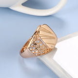 14 Karat Gold Filled Glossy Big Size Openwork Chevron Rings For Men Trendy Jewellery