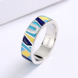Classic Elegant Irregular Colour Handmade Enamel Fashion Ring