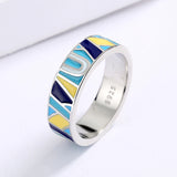 Classic Elegant Irregular Colour Handmade Enamel Fashion Ring