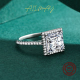 Fashion Luxury Princess Square Cut AAAA Lab Created Diamonds 925 Silver Rings