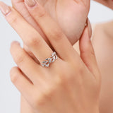 Exquisite Branch and Leaves AAAA Lab Created Diamonds 925 Sterling Silver Rings