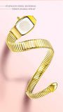 Unique Snake Shape Luxury  Bling Gold Quartz  Wrist Watch For Women - Ladies MISSFOX Women's Watch