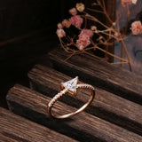 14 Karat Rolled Gold Triangle AAA Zircon Diamonds Fashion Wedding Rings Luxury Jewellery