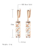 Kinel New Fashion Square Wide Drop Earrings for Women 585 Rose Gold Silver Color Mix Boho Long Earrings Ethnic Retro Jewelry - The Jewellery Supermarket