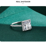 Fashion Luxury Princess Square Cut AAAA Lab Created Diamonds 925 Silver Rings