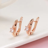 New 14K Gold Filled Gold AAA White Zircon Diamonds Star Clip Simple Moon Earrings