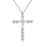 Silver Colour Christian Necklace - Fashion Cross AAA CZ crystals Religious Christmas gift Pendant Necklace - The Jewellery Supermarket