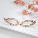 14K Gold Filled Clip Earrings Elegant Curve Long Drop Inlay AAA Zircon Diamonds Earrings
