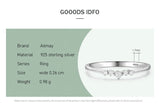Delicate, Curved Silhouette AAAA Lab Created Diamond Charm Silver Stackable Ring