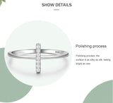 Geometric Design Sterling Silver AAAA Lab Created Diamonds Minimalist Ring