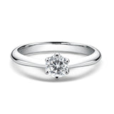 1CT 0.5CT 2CT 3CT VVS1 D Colour Moissanite Solitaire Wedding Engagement Silver Rings