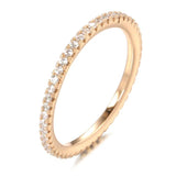 New Arrival 14K Rolled Rose Gold Single Row Micro-wax Inlay AAA Zircon Diamonds Rings - Party Trendy Fine Jewellery