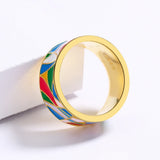 Exquisite 18K Gold Colour Irregular Epoxy Handmade Enamel Women's Ring