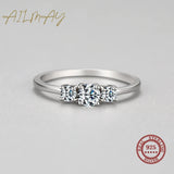 Superb Sparkling AAAA Lab Created Diamonds 925 Sterling Silver Stackable Ring