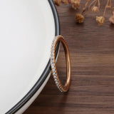 New Arrival 14K Rolled Rose Gold Single Row Micro-wax Inlay AAA Zircon Diamonds Rings - Party Trendy Fine Jewellery