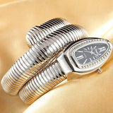 Luxury Gold Colour Snake Fashion Quartz Bangle Bracelet Ladies Watches - Ideal Gift