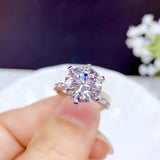 Luxury 11x11mm size Dazzling Moissanite Diamonds Solitaire Rings Silver Jewellery Engagement Wedding Rings - The Jewellery Supermarket