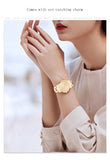 Elegant Rose Gold Plated Round Dial Stain Steel Band Women Watches Japan Movement Quartz Waterproof Wristwatches