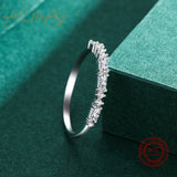 Dazzling Princess Cut AAAA Lab Created Diamond Silver Simplicity Stackable Rings