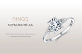 Luxury Princess Cut  AAAA Lab Created Diamond 925 Sterling Silver Fine Ring