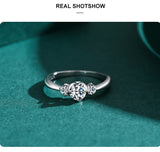 Romantic Heart Clear AAAA Lab Created Diamond Genuine 925 Sterling Silver Ring