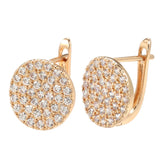 14 Karat Gold Filled Full Paved Shiny AAA Zircon Diamonds Stud  Luxury Earrings For Women