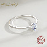 Sparkling Oval-Cut Solitaire AAAA Lab Created Diamond 925 Sterling Silver Ring