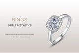 Brilliant Cushion-Cut AAAA Lab Created Diamond 925 Sterling Silver Charm Ring