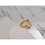 18K Gold Plated Stainless Steel New Design Metalic Trendy Open Ring