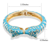 Unique Design Trendy Double Leopard Head Enamel Cuff Bracelet Statement Bangle for Women - Gold Plated Bracelet - The Jewellery Supermarket