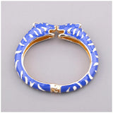 Unique Design Trendy Double Leopard Head Enamel Cuff Bracelet Statement Bangle for Women - Gold Plated Bracelet - The Jewellery Supermarket