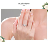 Luxury 925 Sterling Silver AAAA Lab Created Diamonds Rectangle Ring Fine Jewellery