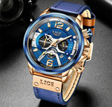 New Arrival Top Brand Leather Chronograph Waterproof Sport Automatic Date Quartz Mens Watches - The Jewellery Supermarket