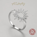 Amazing Sun Flower Sparkling AAAA Lab Created Diamonds 925 Sterling Silver Ring