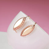 14K Gold Filled Vintage Glossy Hollow Carved Long Drop Unique Fashion Earrings