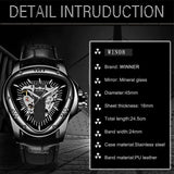 New Top Brand Luxury Full Black Unique Triangle Dial Design Luminous Hand Sport Mechanical Automatic Watches